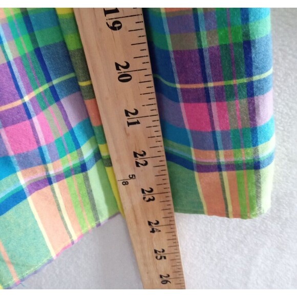 Ralph Lauren Top Girl 14 Multicolor Plaid Button Up Peasant Long Sleeves - Picture 8 of 10